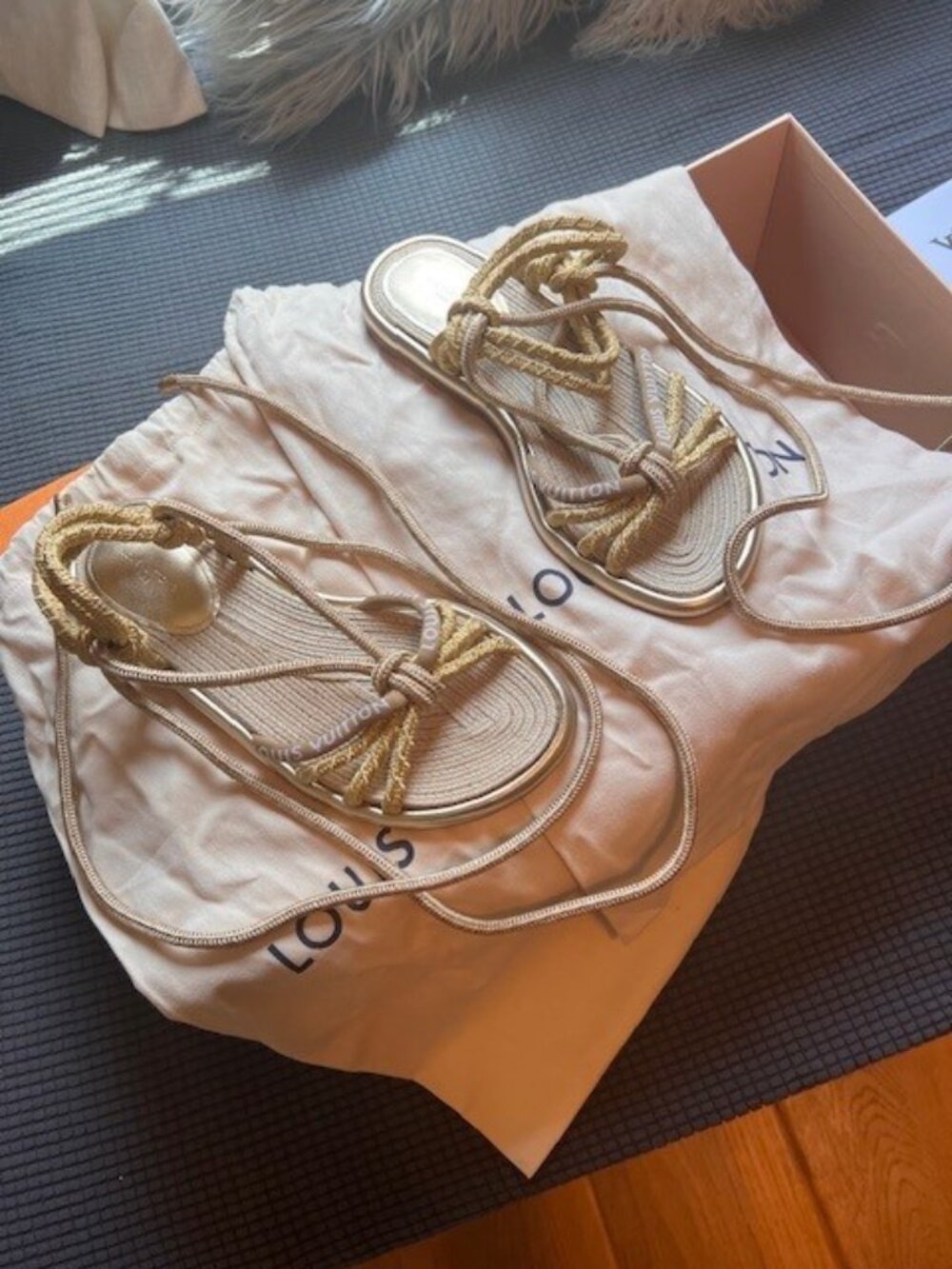 Strappy Tie Louis Vuitton Sandals - Picture 4 of 9